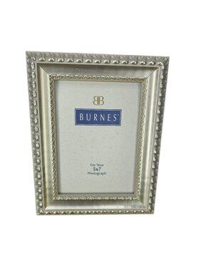 Burnes Silver 5x7 Ornate Photo Frame With Beaded Design And Easel Back
